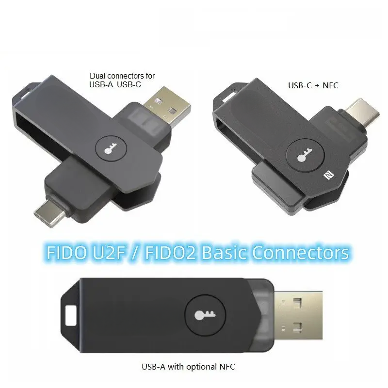 NOPKEY PRO Security Key Multi-Factor(MFA) and Passwordless Authentication ,Compatible Two-Factor authentication (2FA) Connect via NFC USB-A or USB-C ,FIDO U2F/FIDO2 Certified